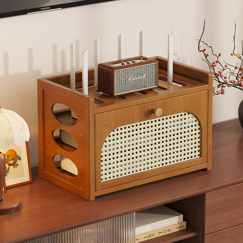 wifi路由器光猫放置架电视柜机顶盒收纳柜遮丑装饰盒免打孔遮挡箱