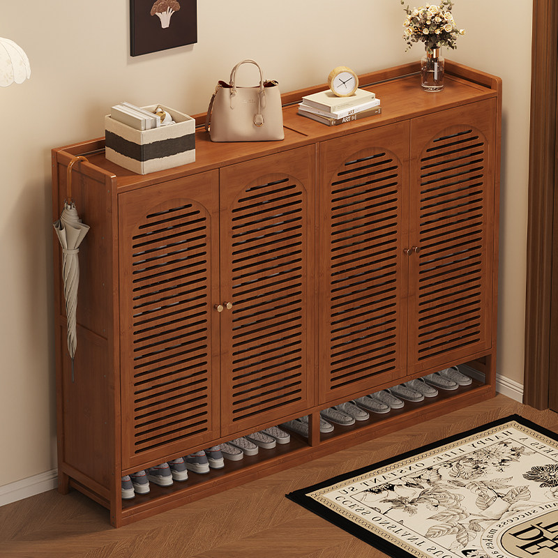 简约现代多层落地鞋架家用门口玄关大容量收纳柜多功能带储物鞋柜