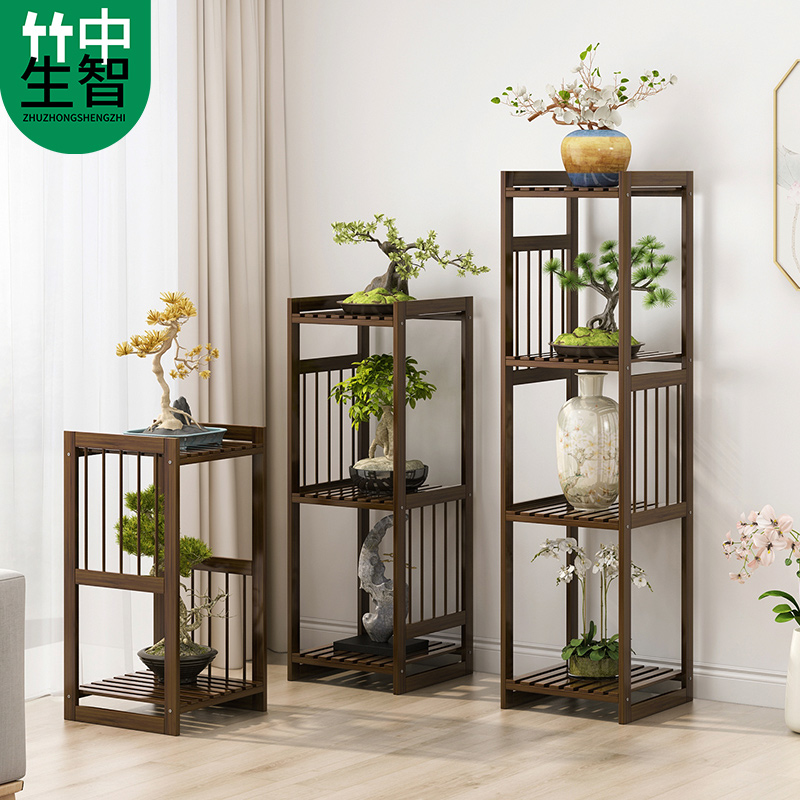 新中式花架竹中生智楠竹简约