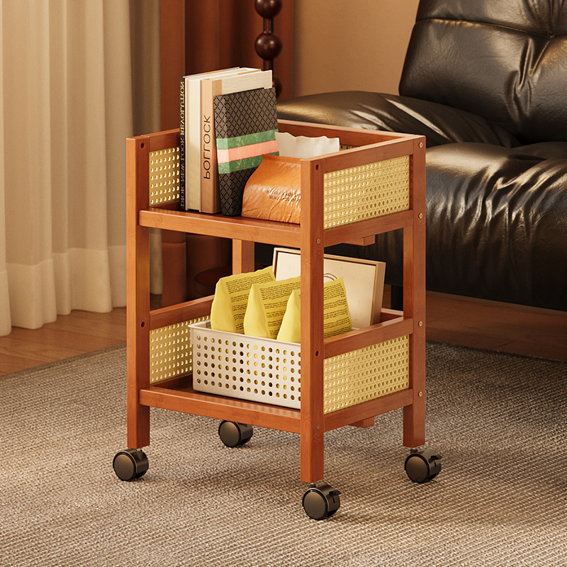 茶几客厅2025新款可移动小桌子阳台小茶几中古简约现代创意置物架