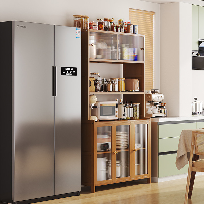 厨房中古风餐边柜靠墙收纳一体置物柜储物柜靠墙小边柜客厅水吧台