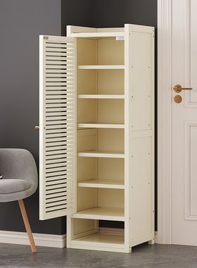 出租屋用小型鞋架极窄家用门口省空间带门白色鞋柜子结实耐用好看