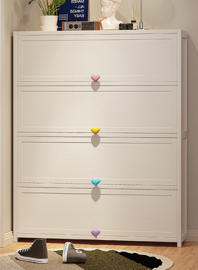 鞋柜家用门口户外楼道鞋架子入户简易大容量多层白色新款2025带门