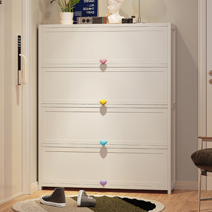 鞋柜家用门口户外楼道鞋架子入户简易大容量多层白色新款2025带门