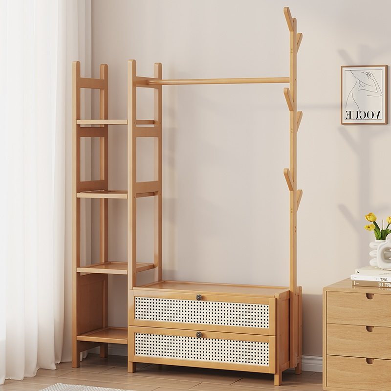 小型落地可移动衣架门挂两用