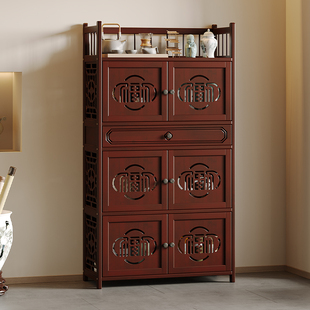茶室置物柜落地博古架新中式多层靠墙新款2025茶叶茶具收纳架展示