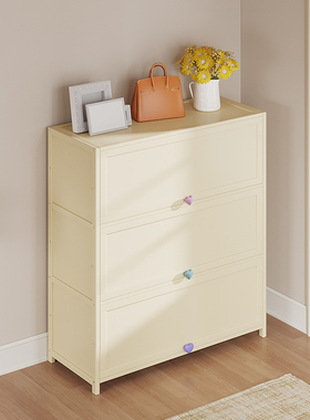 家用门口鞋架多层一体入户奶油风鞋柜子置物靠墙小窄新款2025爆款