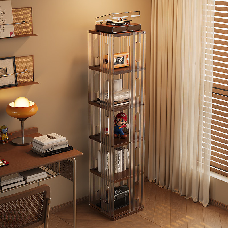 家用旋转书架床头柜落地一体靠墙360度圆形置物架移动转角小书柜,住宅家具,旋转书架,淘宝优惠券,粉丝福利购,淘宝优惠卷