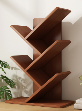 桌面置物架树形书架落地2025新款桌上收纳儿童简易创意床头飘窗台