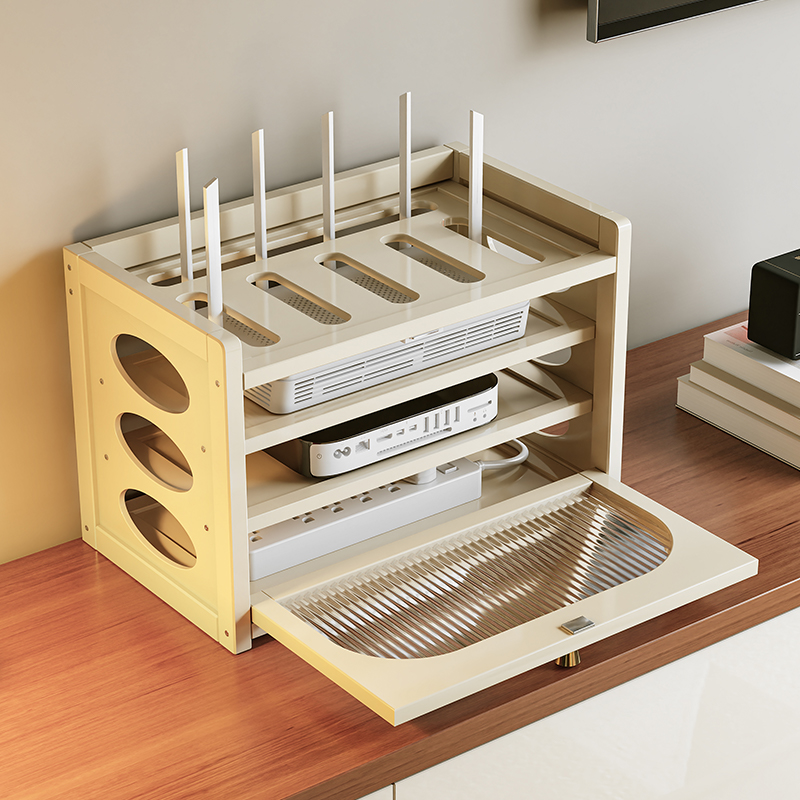 wifi光猫收纳盒路由器放置架弱电箱扩展柜电视机下方机顶盒置物架