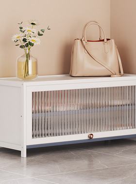 2025新款爆款白色奶油风鞋架子带门鞋柜学生多层入户家用门口防尘