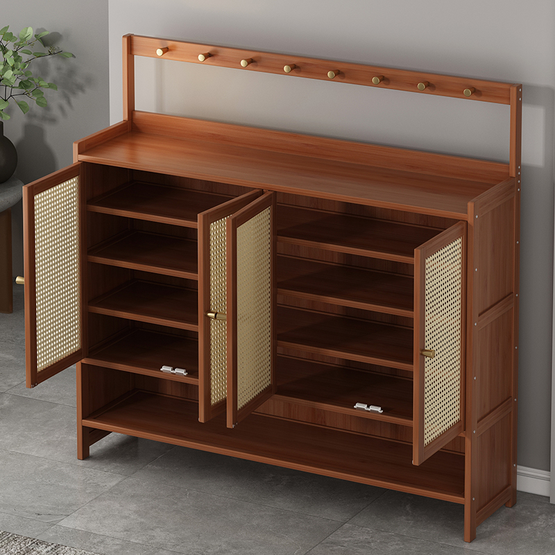 门口家用鞋架子好看结实耐用鞋柜带门小户型收纳神器楠竹多层防尘,住宅家具,鞋架,淘宝优惠券,粉丝福利购,淘宝优惠卷