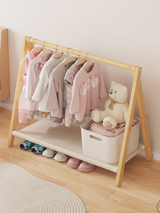 幼儿园简易儿童落地挂衣架宝宝矮款衣帽架卧室飘窗迷你小型晾衣架