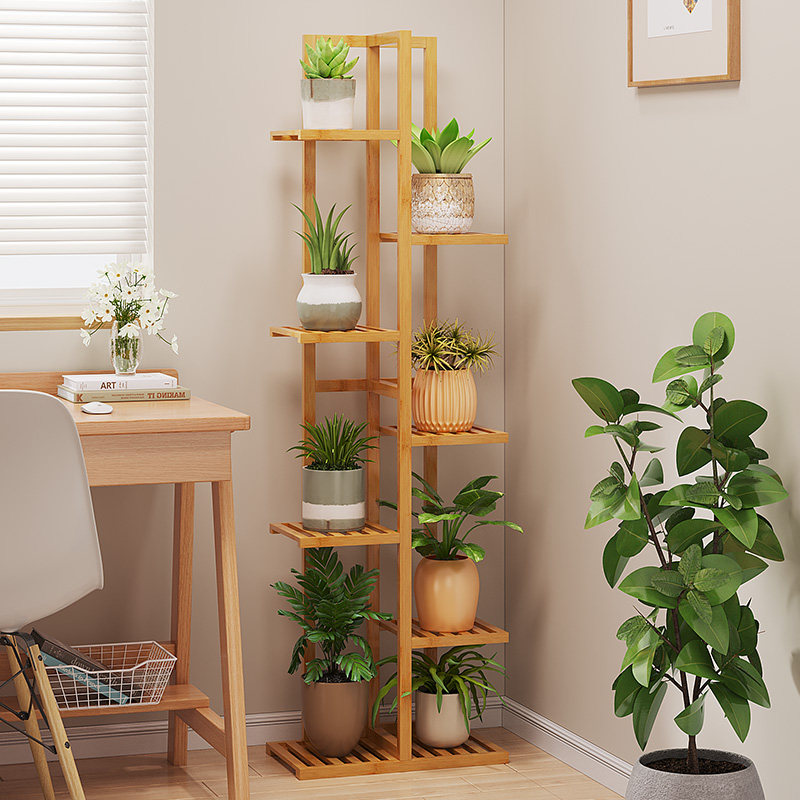 竹木多层花架置物架花盆客厅阳台简约现代置地稳固承重植物收纳架,收纳整理,整理架/置物架/收纳架,淘宝优惠券,粉丝福利购,淘宝优惠卷