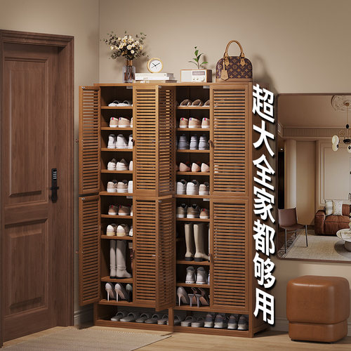 鞋架大容量多层超大入户玄关家用门口防尘鞋柜2025新款结实耐用竹