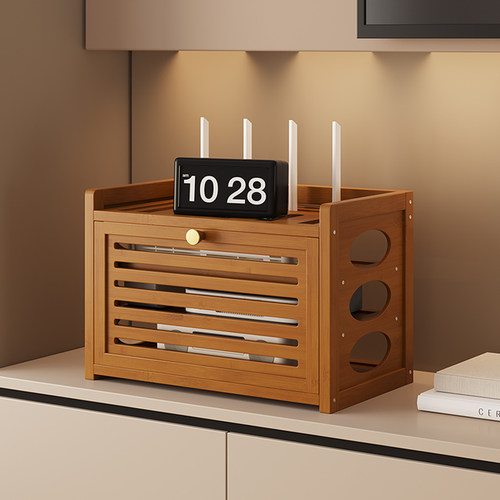 放路由器和机顶盒的架子wifi机顶盒收纳盒光猫放置架遮挡柜电线盒