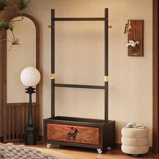 挂衣架落地卧室衣帽间中古风衣帽架置物2025新款床边放脱下的衣服