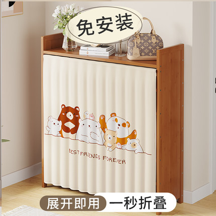 鞋架多层家用门口免安装一体可折叠鞋柜出租屋用入户简易楠竹靠墙
