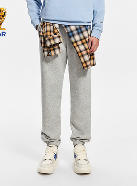 TINDAR天之獒运动裤子秋冬款休闲长裤男女同款舒适灰色束脚卫裤