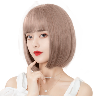 假发女短发整顶bobo啵啵头齐刘海全头套式短头发公主切短直发夏