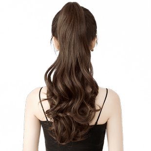 假发女马尾长发卷发抓夹仿真发高马尾超轻大波浪梨花绑带式假马尾