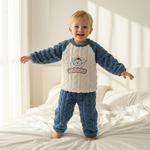 小猪大卫秋冬儿童珊瑚绒居家服
