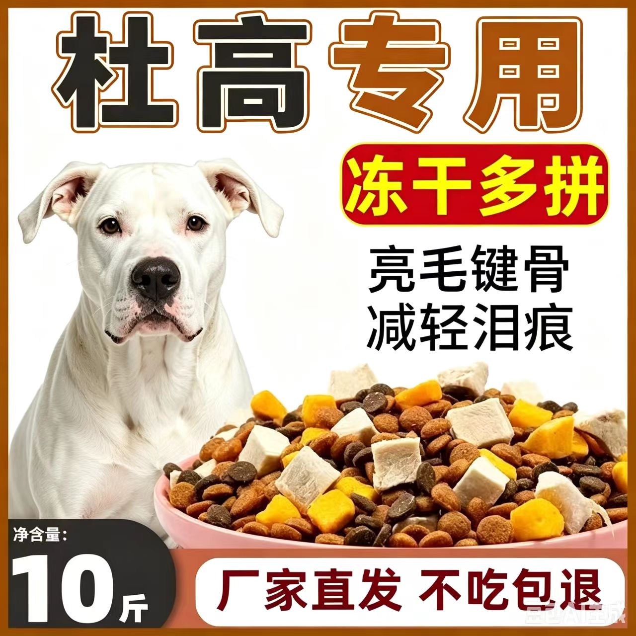 杜高犬专用40斤大包装狗粮牛肉味营养均衡配方全阶段适用滋满月后