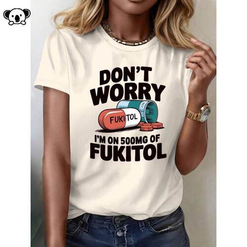 X 33811 Women Summer T-Shirt Slogan标语夏季T恤