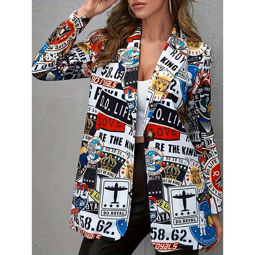 K 5303 Printed Blazer Fashion Women's Clothing Large Size