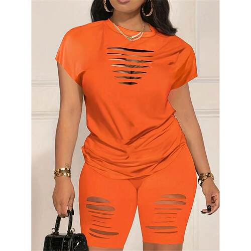 R 52001 Women's T-Shirt Shorts Set 短袖短裤套装