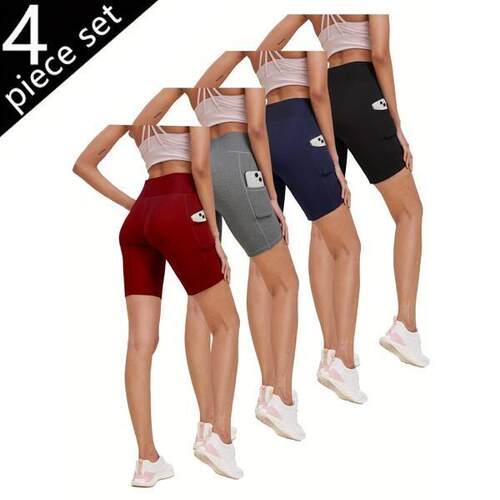 T 47226 Women Workout Shorts High Waist Yoga腰短裤