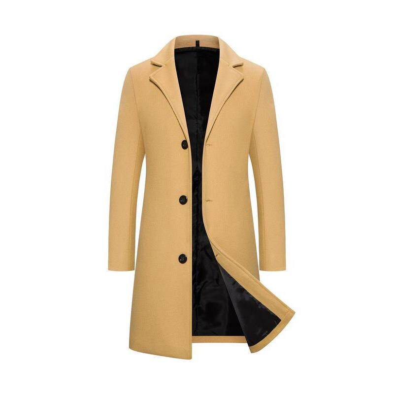 N 56965 Men's Wool Trench Coat 修身呢大衣