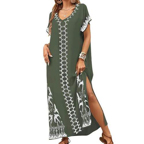 I 26650 Women Beach Dress Printed Casual印花连衣裙