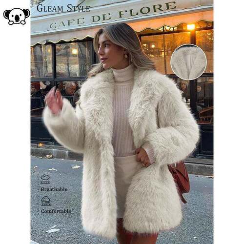 C 73876 Women Autumn Winter Coat Lazy Style Warm慵懒风外套