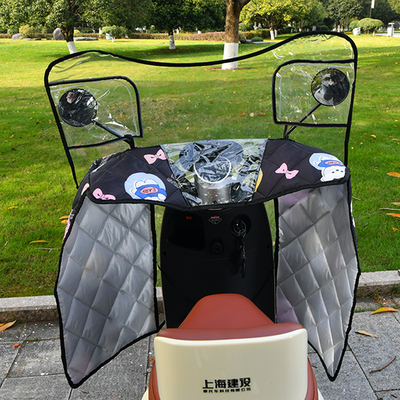 电动车前挡风板防雨罩电瓶摩托车防风被加大pvc透明护腿四季通用