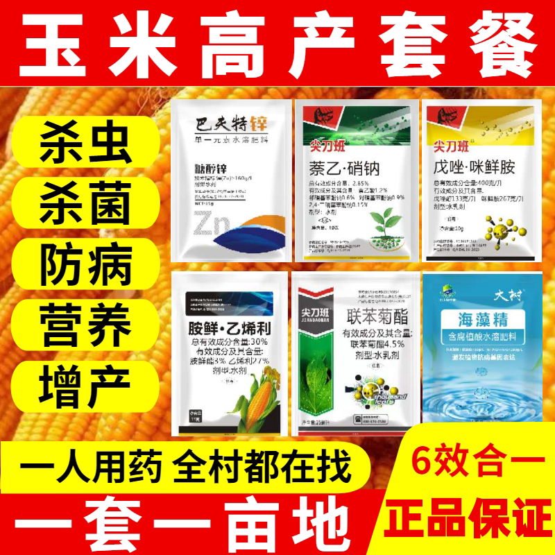 玉米专用药叶斑病杀菌剂蚜虫杀虫剂叶面肥料矮壮控旺增产套餐农药