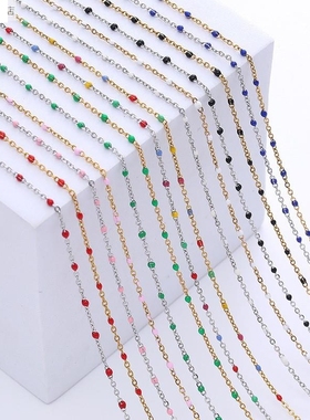 厂家直销不锈钢滴油十字链多色时尚流行个性锁骨链钛钢项链百搭