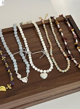 新中式串珠项链复古中国风气质小众设计感个性时尚项饰锁骨链百搭