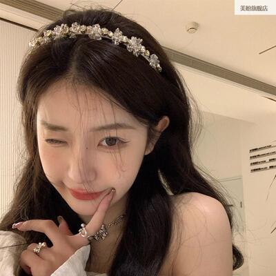 niceruru金属感发箍法式复古水钻潮流潮流头箍女发卡发饰