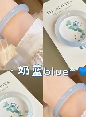 新款不掉色叮当镯白月光手镯女款琉璃清新百搭玉镯子新中式手镯女