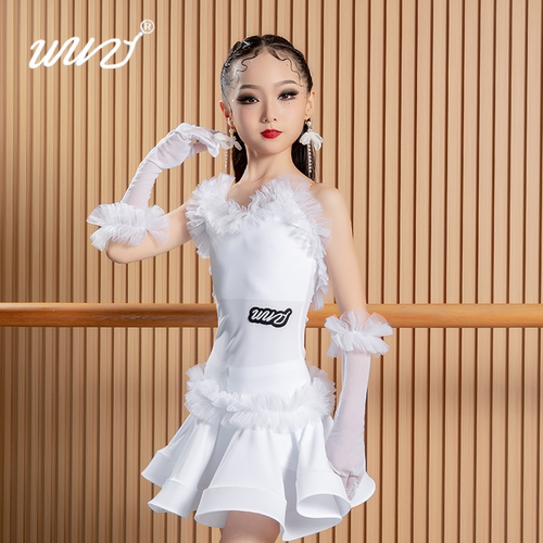舞姿2025秋冬新款拉丁舞服少儿表演舞台服装高端女童拉丁舞练习服