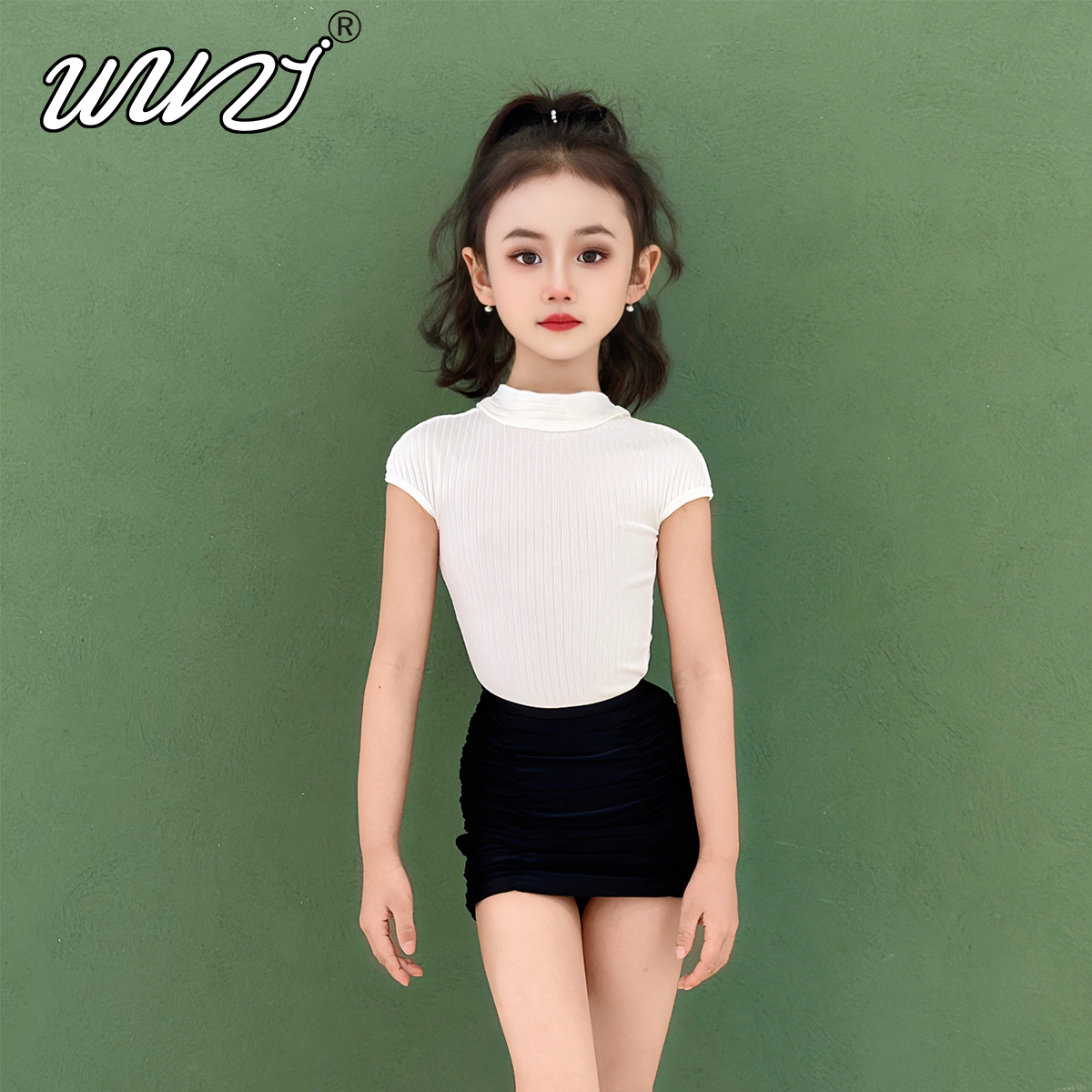 2025春夏季清凉新款拉丁舞服女童练功服儿童演出服儿童专业舞蹈服