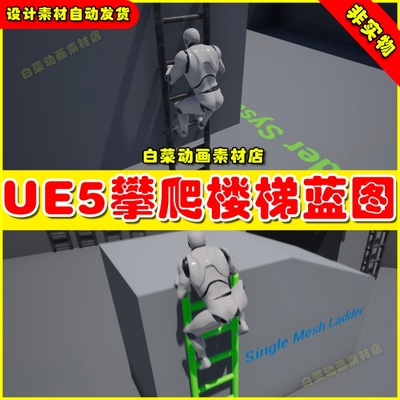 Ladder System 人物角色爬楼梯梯子动画UE5蓝图5.2