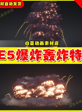 UE5虚幻资源Niagara_Explosion_Pack_1 爆炸轰炸爆破特效4.26 5.1