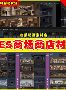 UE5虚幻资源 wParallax Retail II 商场商店店铺材质5.2