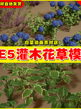 Unreal UE5 Foliage VOL.10 - Yard Plants 灌木花草植物模型5.4