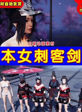 UE4和风女刺客剑客UE5人物角色 Katanami Shadow Character