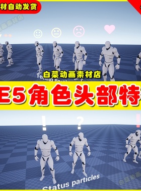 UE5 Expressive Head VFX 人物头部提示疑问感叹交流特效4.27 5.1
