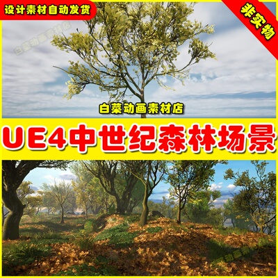 UE4 Medieval Forest 中世纪森林树林草地草原环境场景4.27
