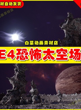 UE4宇宙太空外星星球UE5场景 Exoplanetary Crater 4.27